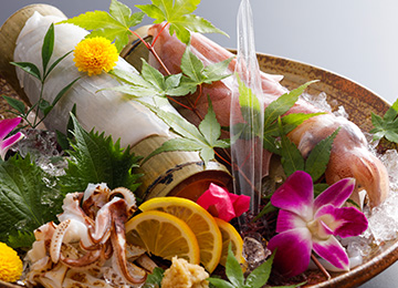 朝獲れイカ造り